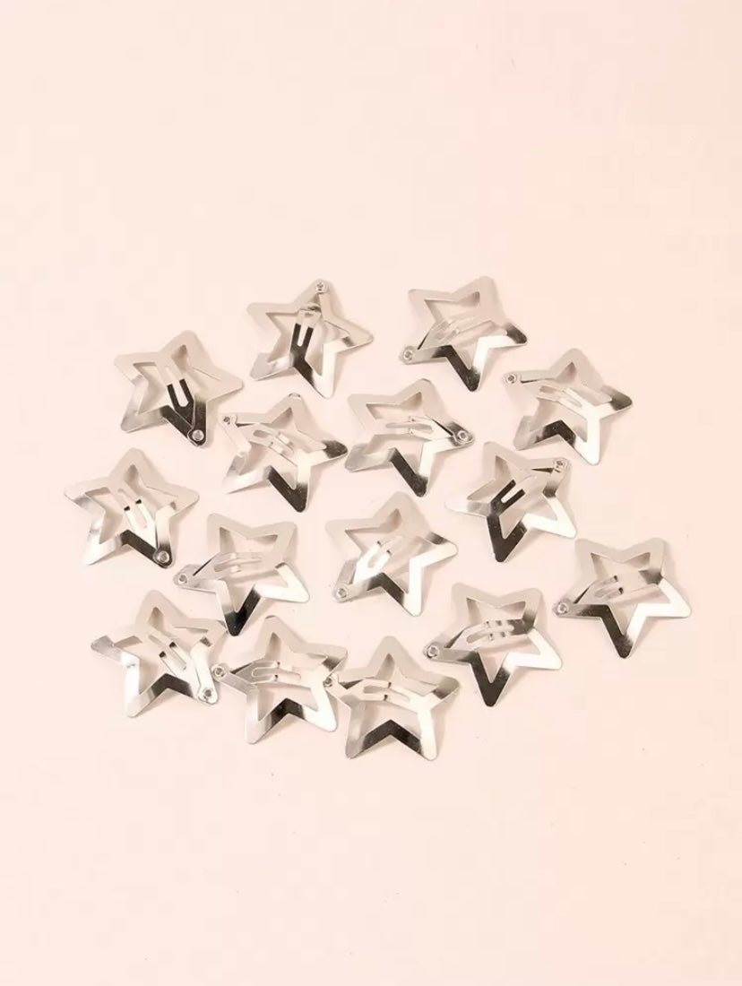 Silver Star Hair Clips(20pcs)