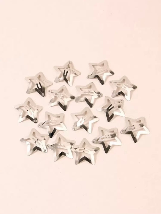 Silver Star Hair Clips(20pcs)