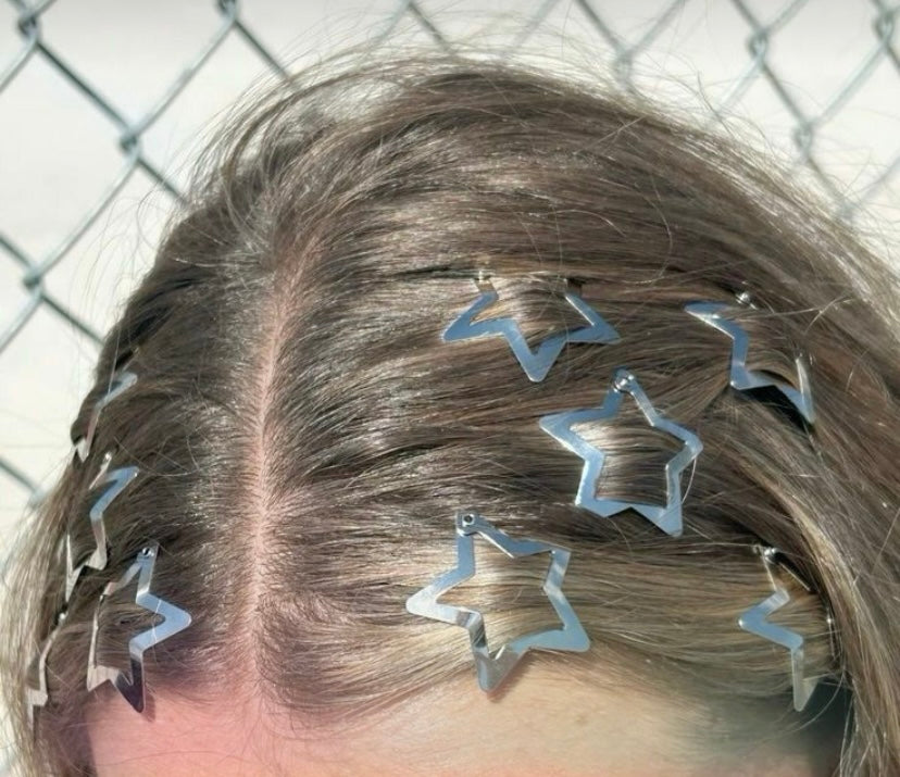 Silver Star Hair Clips(20pcs)