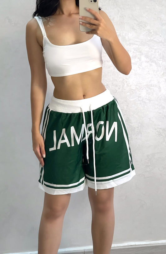 Green Varsity  Shorts