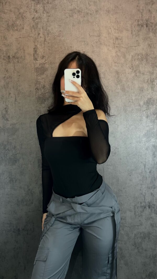 ASYMMETRICAL OBSIDIAN BODYSUIT