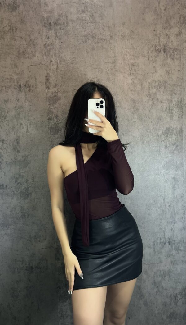Burgundy Eclipse Asymmetrical Top