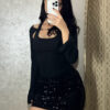 sequin black skirt