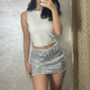 grey sequin skirt