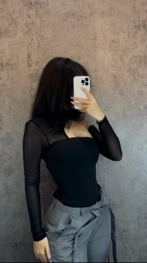 ASYMMETRICAL OBSIDIAN BODYSUIT