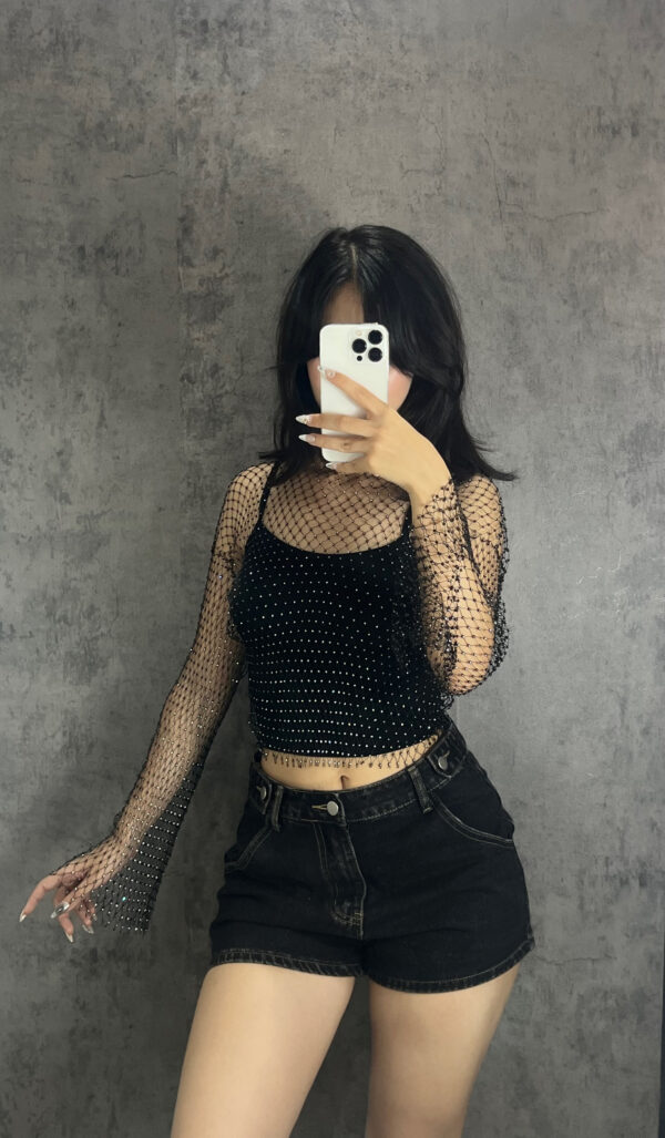 Black beaded top