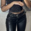 Black beaded top