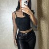 Black beaded top
