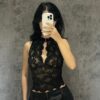 Cutout lace top